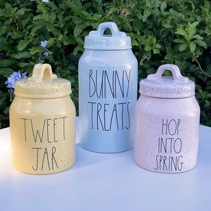 Rae Dunn Speckled Easter canister set